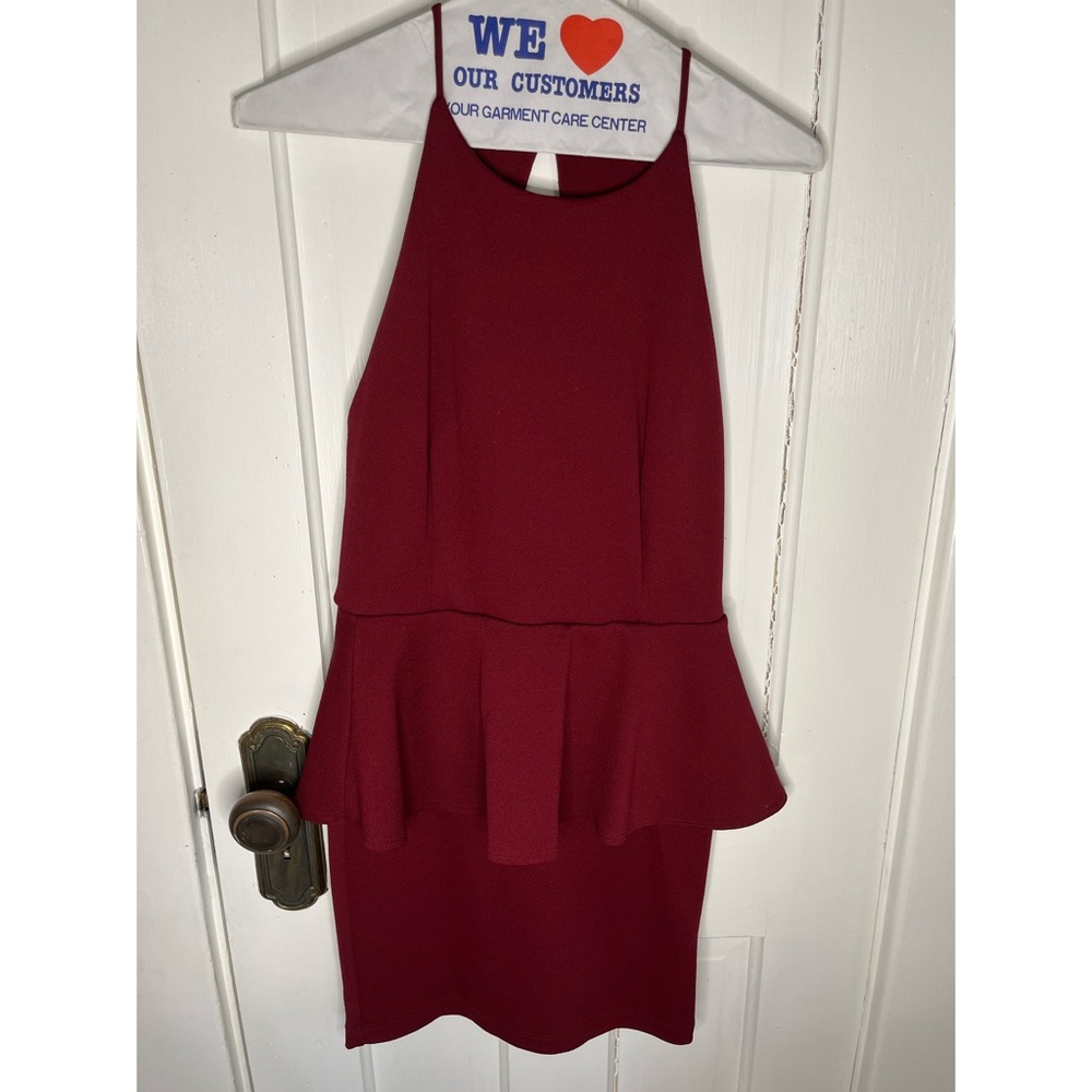 Red Peplum Mini Dress